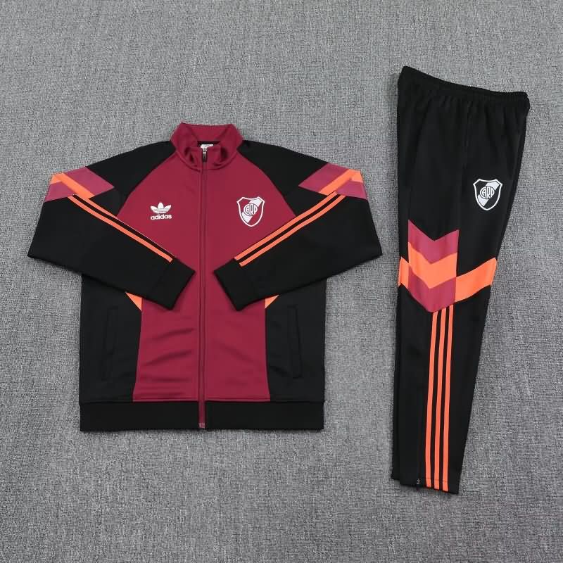 Thailand Quality(AAA) 2025 River Plate Red Soccer Tracksuit 02