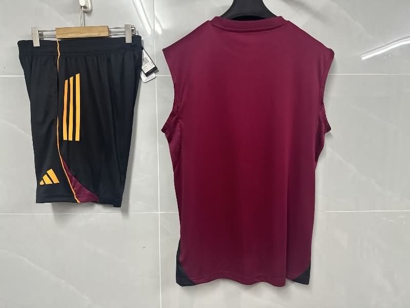 Thailand Quality(AAA) 25/26 AS Roma Red Soccer Training Sets 02