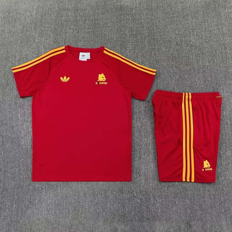 Thailand Quality(AAA) 25/26 AS Roma Red Soccer Training Sets 03