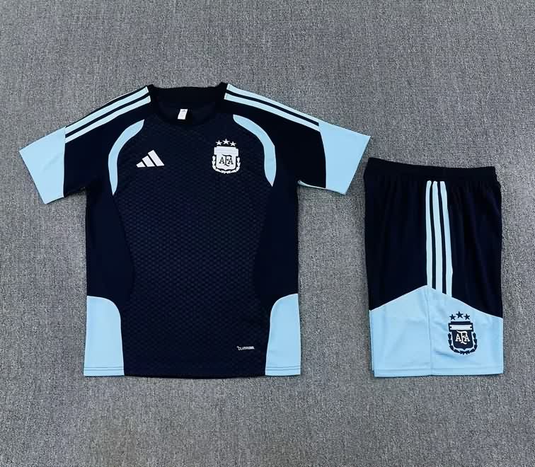 Thailand Quality(AAA) 2026 Argentina Dark Blue Soccer Training Sets 02
