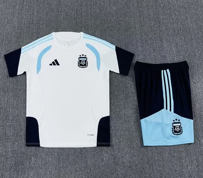 Thailand Quality(AAA) 2026 Argentina White Soccer Training Sets 02