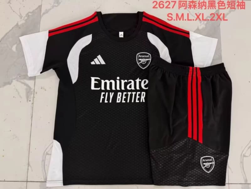 Thailand Quality(AAA) 25/26 Arsenal Black Soccer Training Sets 03