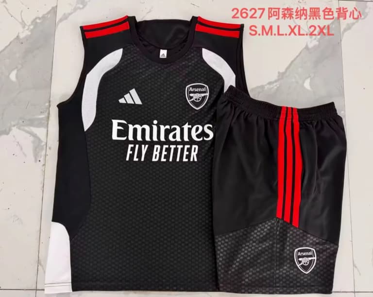 Thailand Quality(AAA) 25/26 Arsenal Black Soccer Training Sets 04
