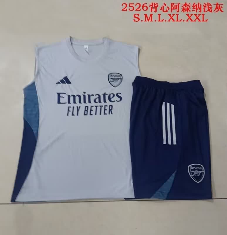 Thailand Quality(AAA) 25/26 Arsenal Grey Soccer Training Sets 02