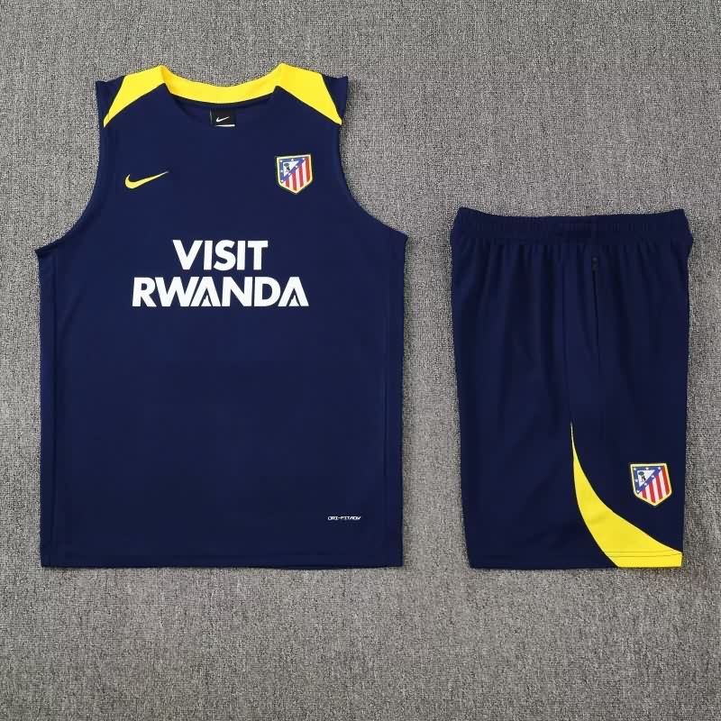Thailand Quality(AAA) 25/26 Atletico Madrid Dark Blue Soccer Training Sets 02