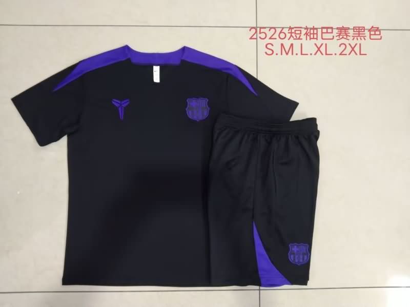 Thailand Quality(AAA) 25/26 Barcelona Black Soccer Training Sets 02