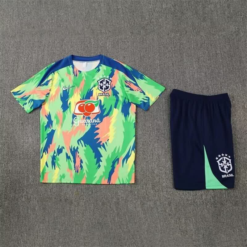 Thailand Quality(AAA) 2025 Brazil Green Soccer Training Sets