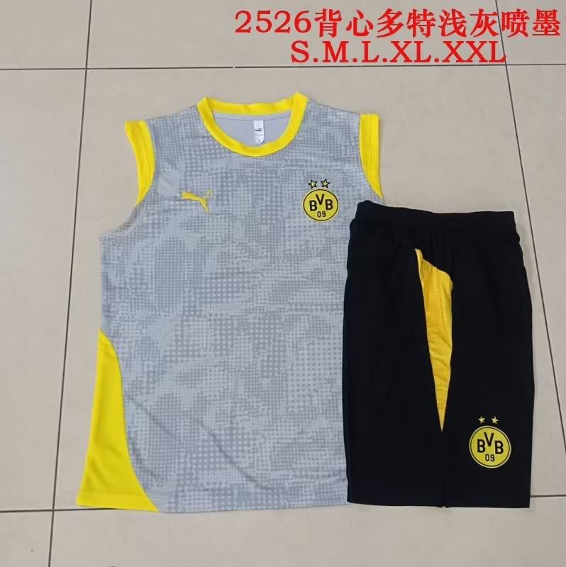 Thailand Quality(AAA) 25/26 Dortmund Grey Soccer Training Sets 02