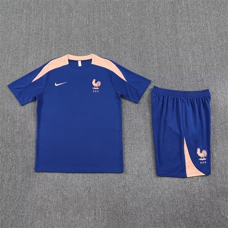 Thailand Quality(AAA) 2025 France Dark Blue Soccer Training Sets