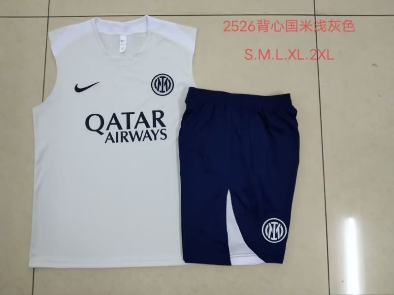 Thailand Quality(AAA) 25/26 Inter Milan Grey Soccer Training Sets