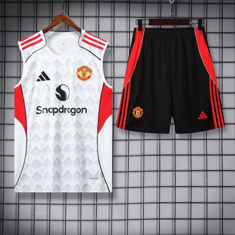 Thailand Quality(AAA) 25/26 Manchester United White Soccer Training Sets 05 Thailand Quality(AAA) 25/26 Manchester United White Soccer Training Sets 05