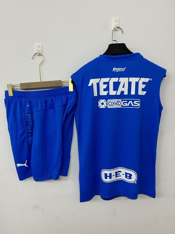 Thailand Quality(AAA) 25/26 Monterrey Blue Soccer Training Sets 02