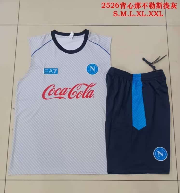 Thailand Quality(AAA) 25/26 Napoli Grey Soccer Training Sets