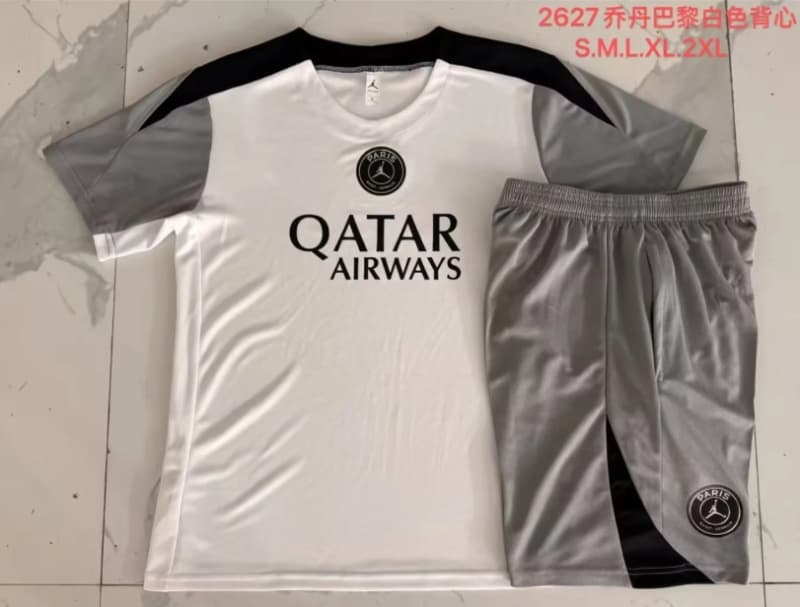 Thailand Quality(AAA) 25/26 Paris St Germain White Soccer Training Sets 04