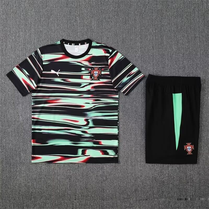 Thailand Quality(AAA) 2025 Portugal Black Green Soccer Training Sets