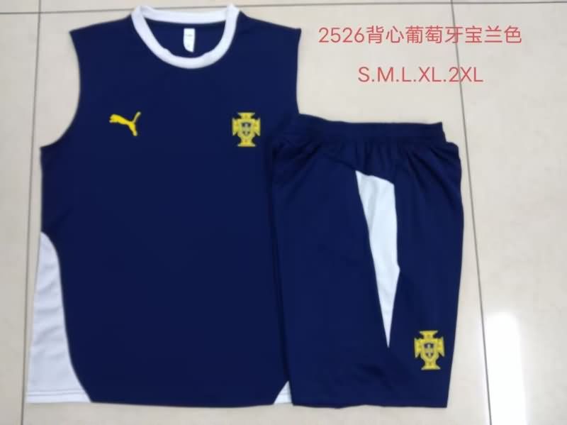 Thailand Quality(AAA) 2025 Portugal Dark Blue Soccer Training Sets 02