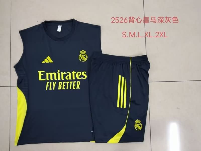 Thailand Quality(AAA) 25/26 Real Madrid Dark Blue Soccer Training Sets