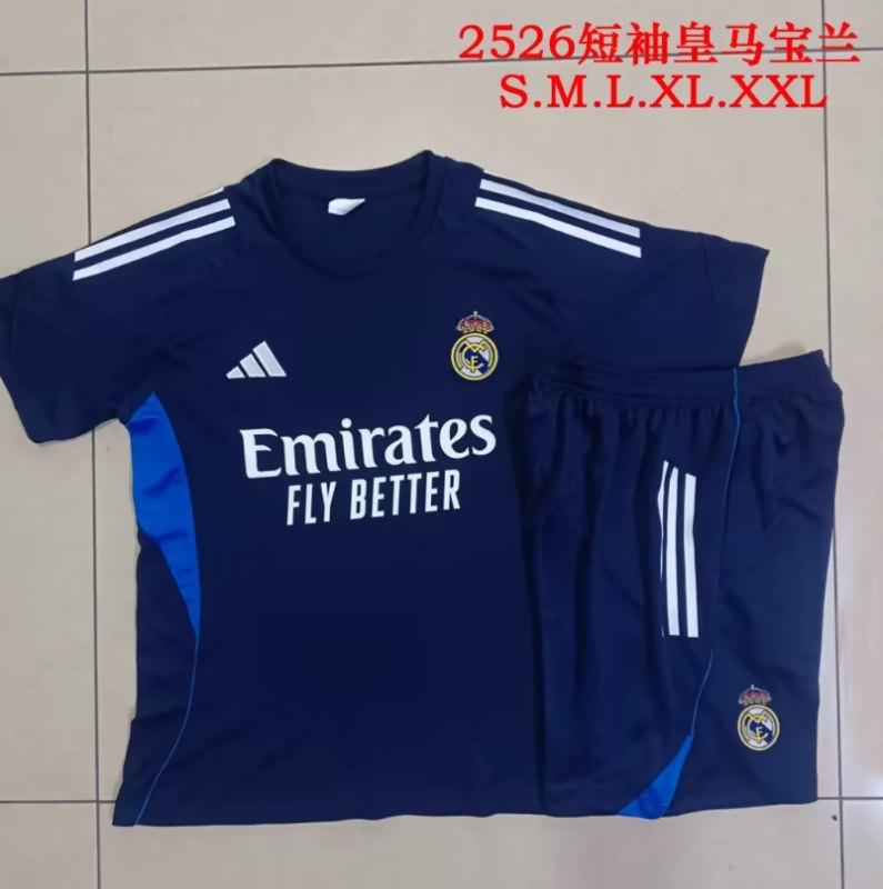 Thailand Quality(AAA) 25/26 Real Madrid Dark Blue Soccer Training Sets 05