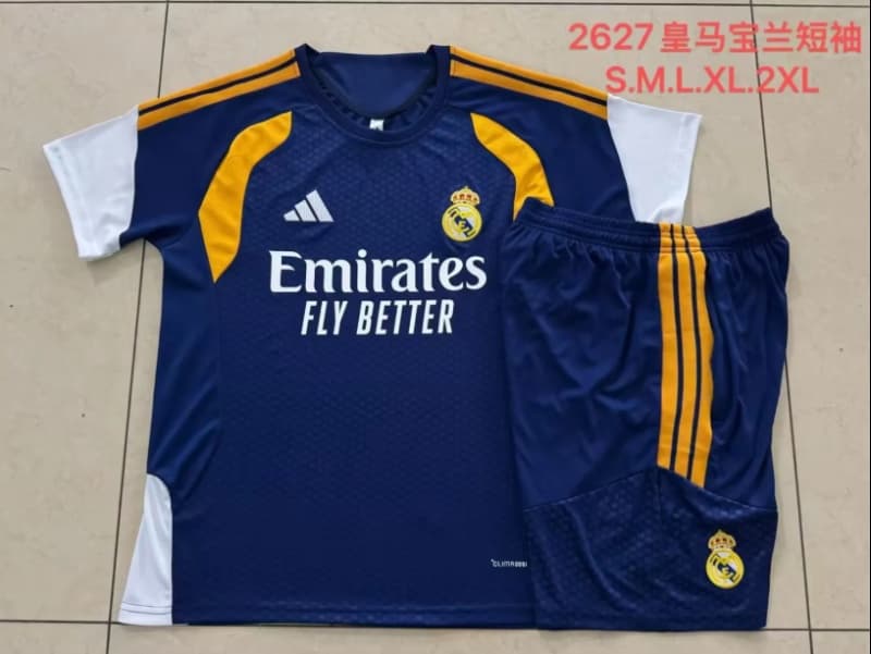 Thailand Quality(AAA) 25/26 Real Madrid Dark Blue Soccer Training Sets 06
