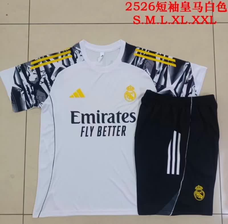 Thailand Quality(AAA) 25/26 Real Madrid White Soccer Training Sets 06