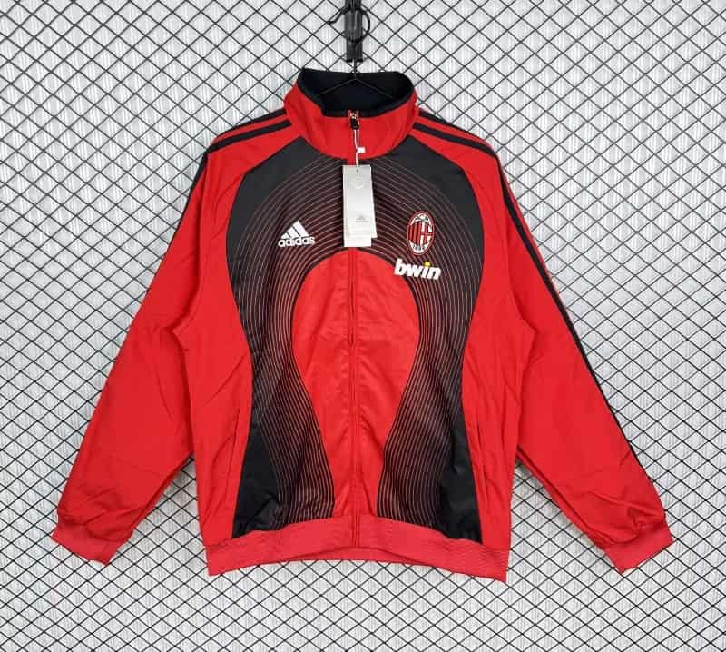 Thailand Quality(AAA) 25/26 AC Milan Red Soccer Windbreaker 02