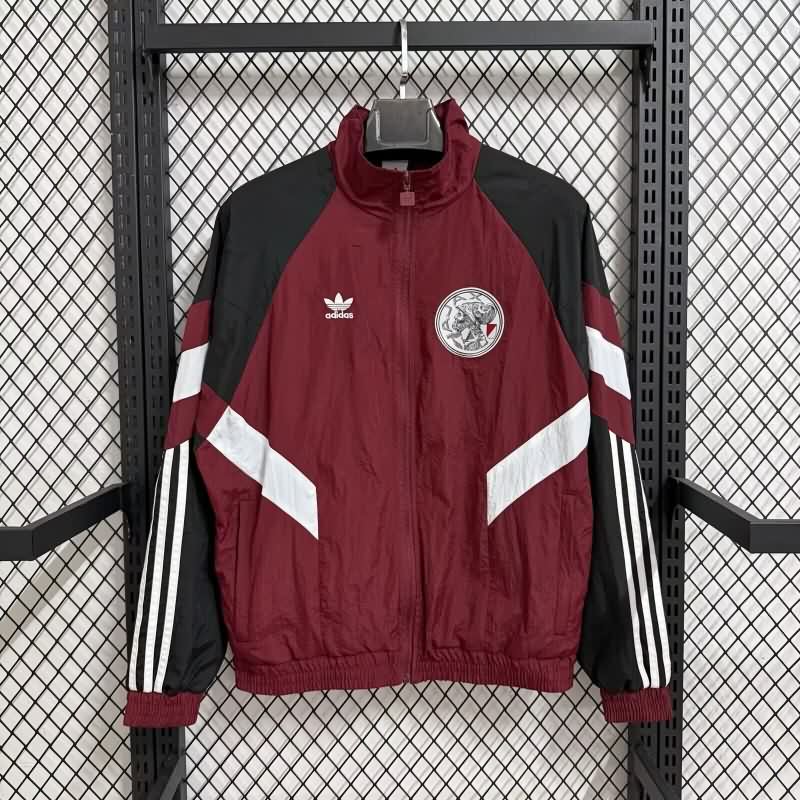 Thailand Quality(AAA) 25/26 Ajax Red Soccer Windbreaker