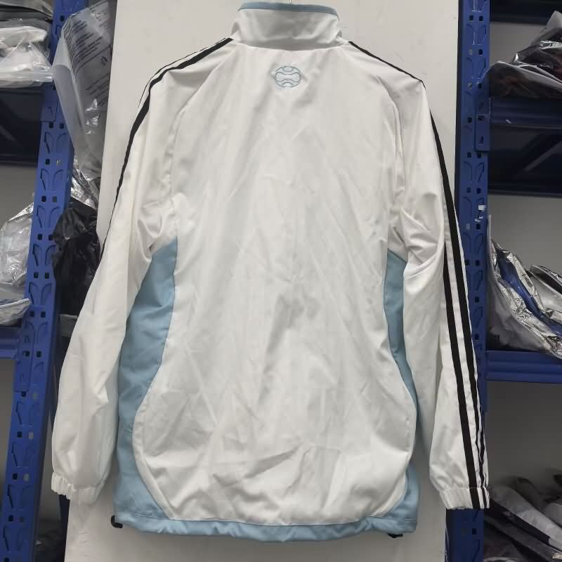 Thailand Quality(AAA) 2025 Argentina White Soccer Windbreaker