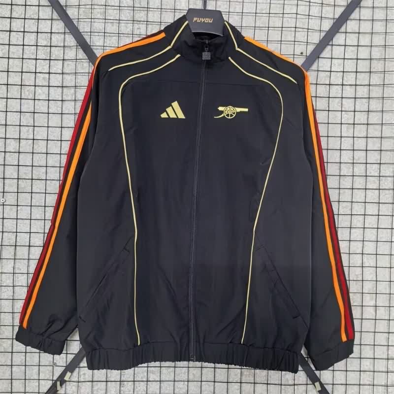 Thailand Quality(AAA) 25/26 Arsenal Black Soccer Windbreaker