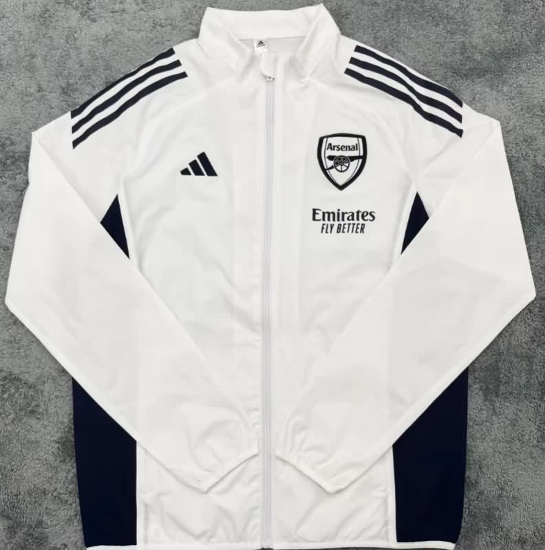 Thailand Quality(AAA) 25/26 Arsenal White Soccer Windbreaker 02 Thailand Quality(AAA) 25/26 Arsenal White Soccer Windbreaker 02