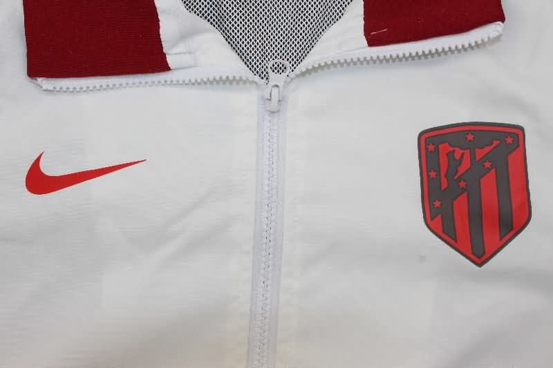 Thailand Quality(AAA) 25/26 Atletico Madrid White Soccer Windbreaker