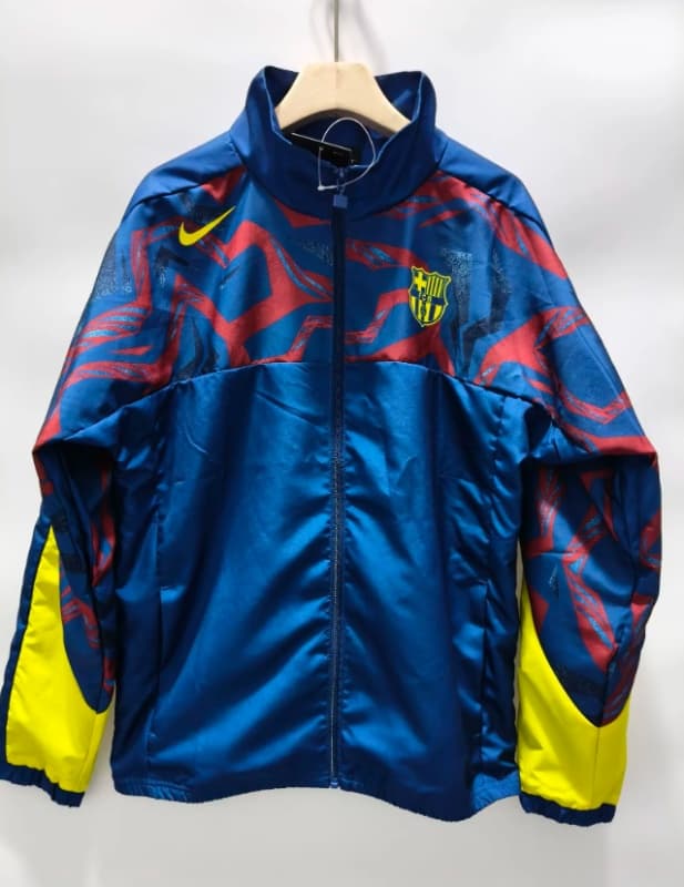 Thailand Quality(AAA) 25/26 Barcelona Blue Soccer Windbreaker 02
