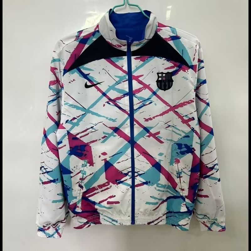 Thailand Quality(AAA) 25/26 Barcelona Blue White Reversible Soccer Windbreaker