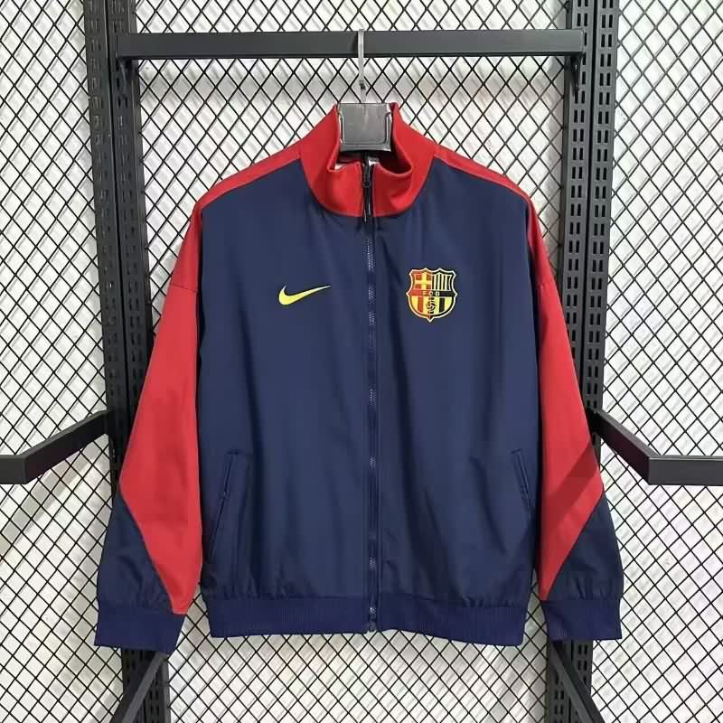 Thailand Quality(AAA) 25/26 Barcelona Dark Blue Soccer Windbreaker 02