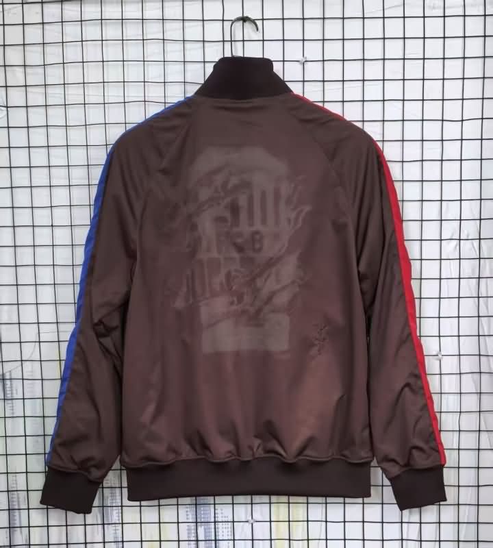 Thailand Quality(AAA) 25/26 Barcelona Dark Red Soccer Windbreaker