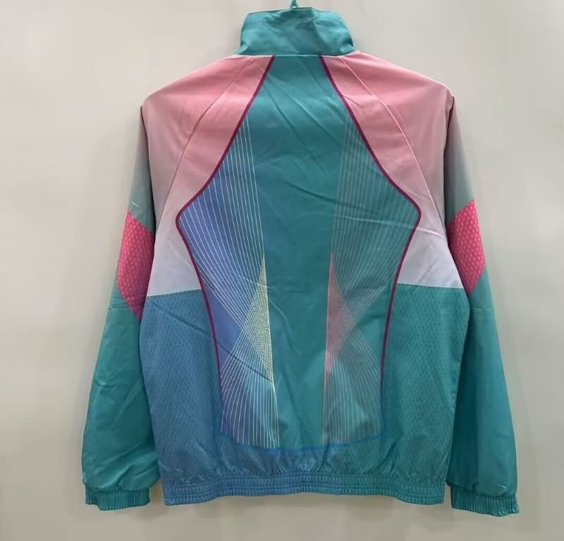 Thailand Quality(AAA) 25/26 Barcelona Green Pink Reversible Soccer Windbreaker