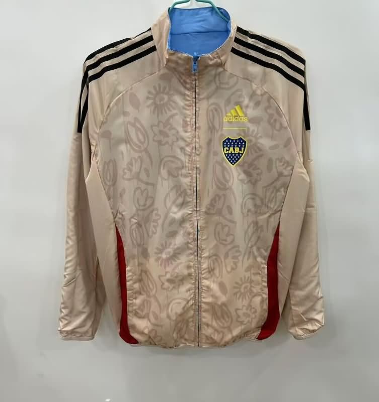 Thailand Quality(AAA) 25/26 Boca Juniors Blue Grey Reversible Soccer Windbreaker