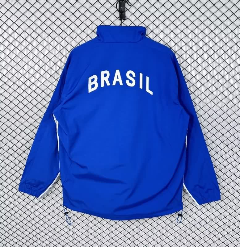 Thailand Quality(AAA) 2025 Brazil Blue Soccer Windbreaker 02