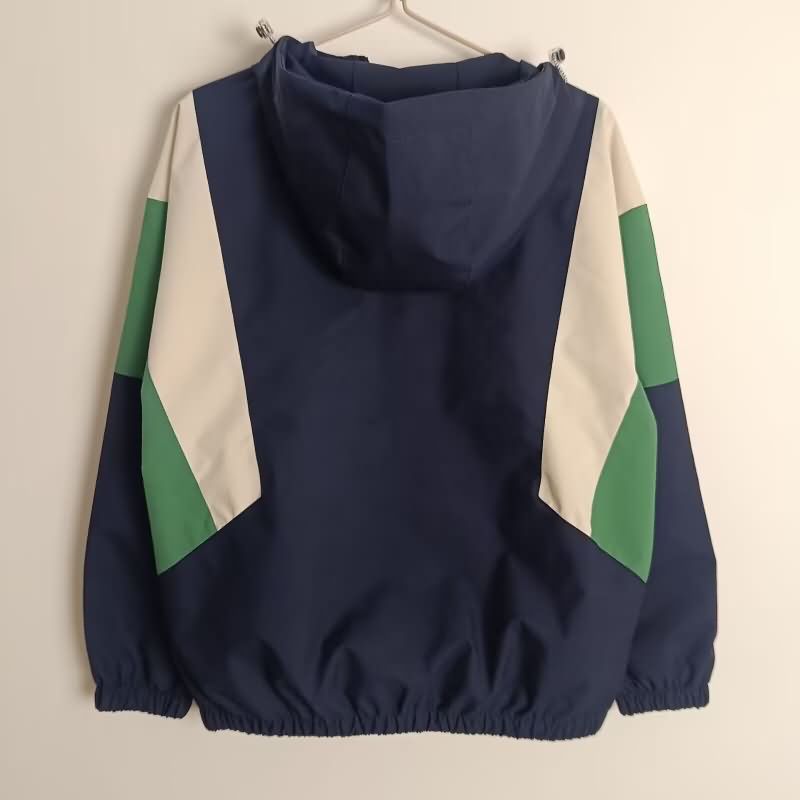 Thailand Quality(AAA) 2025 Brazil Dark Blue Soccer Windbreaker