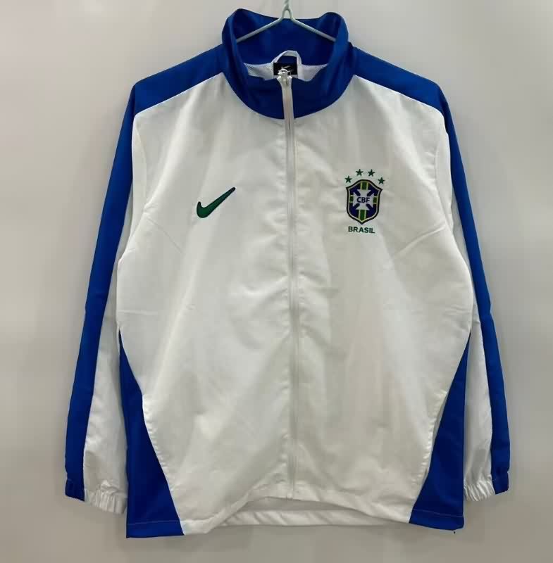 Thailand Quality(AAA) 2025 Brazil White Soccer Windbreaker
