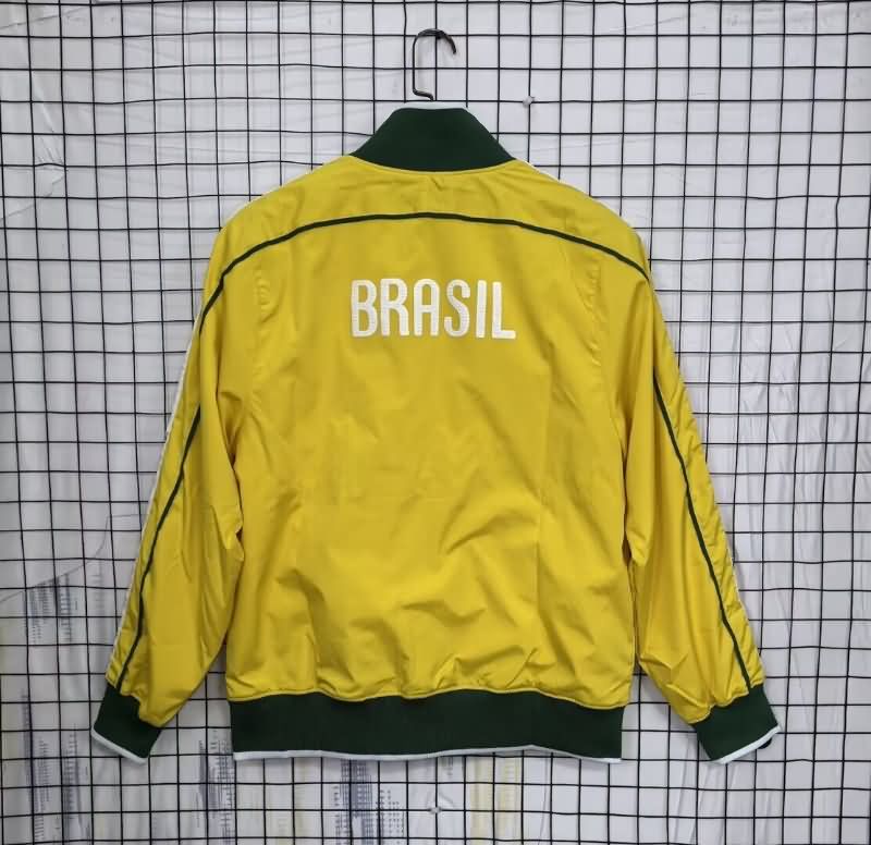 Thailand Quality(AAA) 2025 Brazil Yellow Soccer Windbreaker
