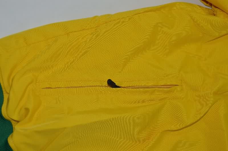 Thailand Quality(AAA) 2025 Brazil Yellow Soccer Windbreaker