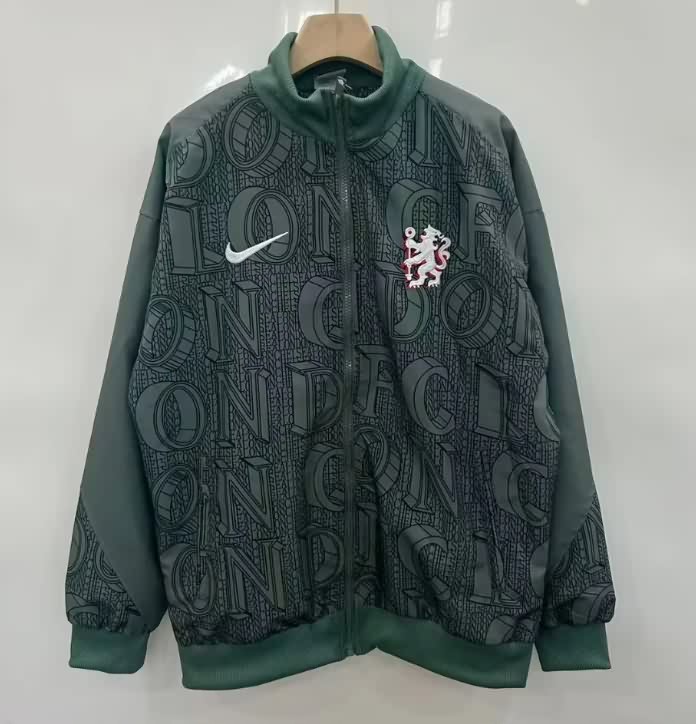 Thailand Quality(AAA) 25/26 Chelsea Dark Green Soccer Windbreaker
