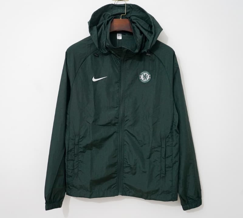 Thailand Quality(AAA) 25/26 Chelsea Dark Green Soccer Windbreaker 02