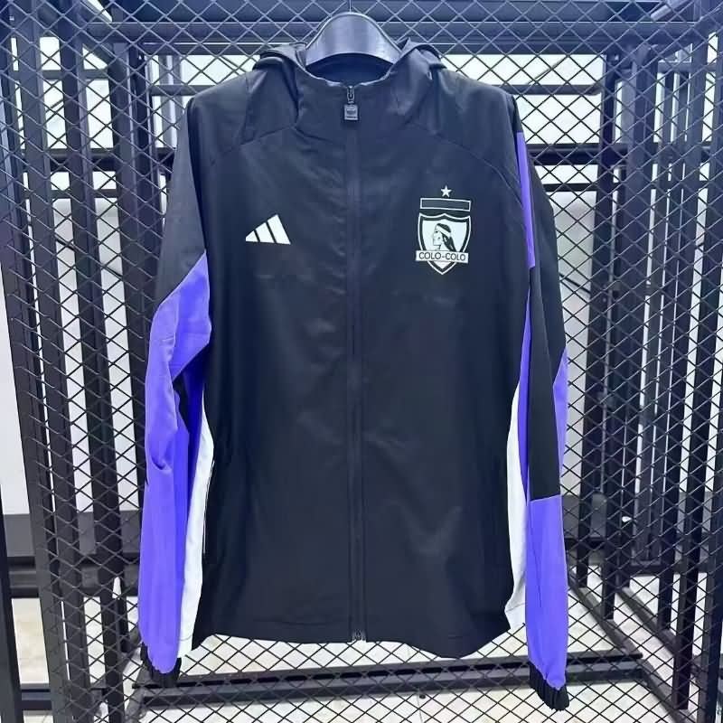 Thailand Quality(AAA) 2025 Colo Colo Black Soccer Windbreaker