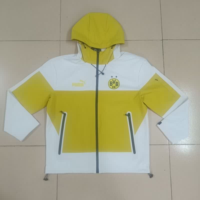 Thailand Quality(AAA) 25/26 Dortmund Yellow White Soccer Windbreaker