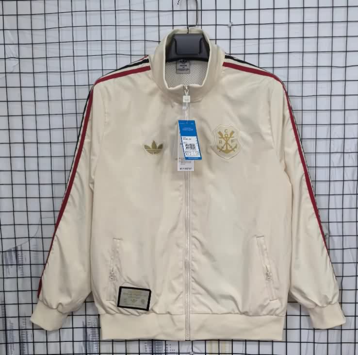 Thailand Quality(AAA) 2025 Flamengo Grey Soccer Windbreaker