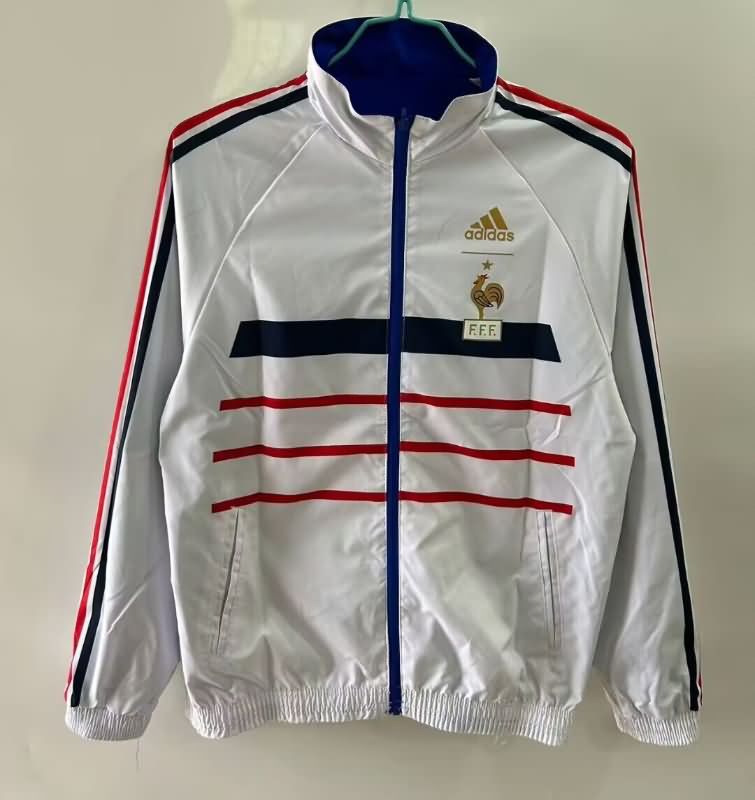 Thailand Quality(AAA) 2025 France Blue White Reversible Soccer Windbreaker 02