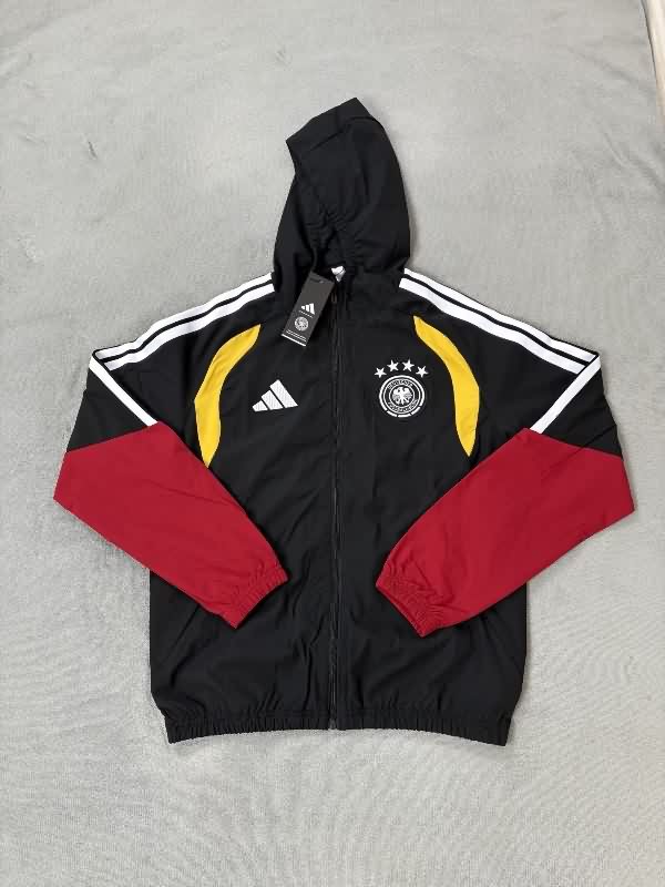 Thailand Quality(AAA) 2025 Germany Black Soccer Windbreaker 03