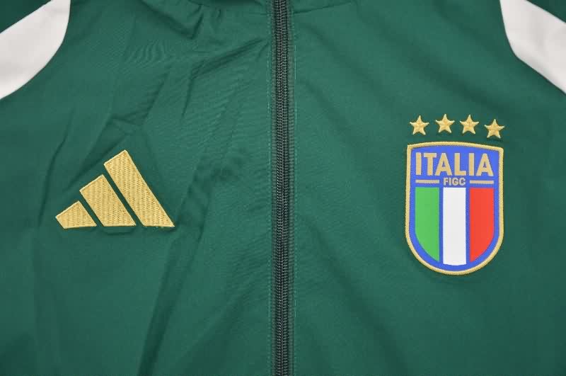 Thailand Quality(AAA) 2026 Italy Green Soccer Windbreaker