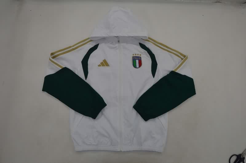 Thailand Quality(AAA) 2026 Italy White Soccer Windbreaker